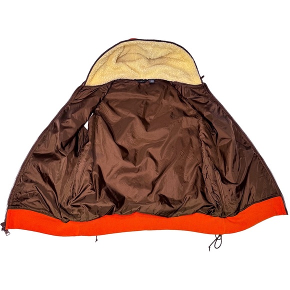 Sean John Hooded Sherpa Lined Vest Orange Brown Men’s L Streetwear Fleece Zip - Picture 9 of 9
